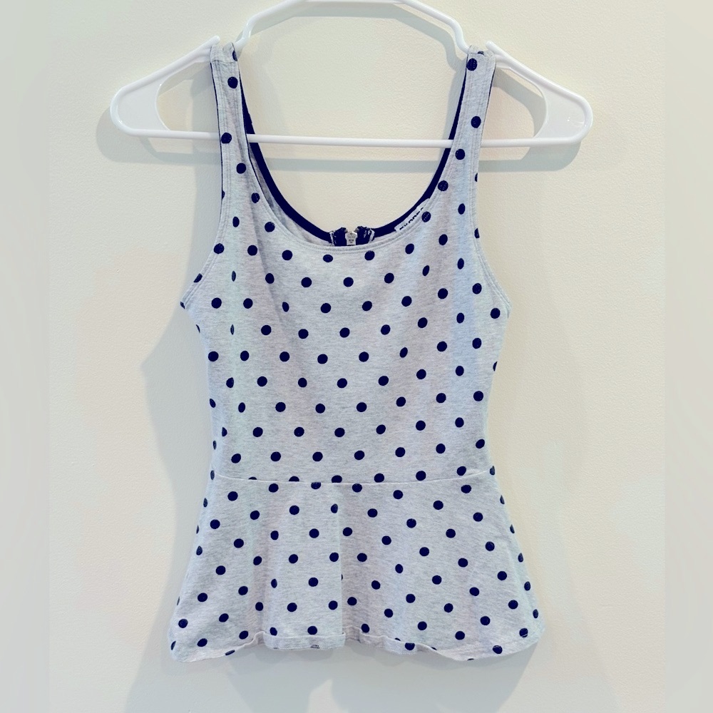 Express Gray Black Peplum Tank Top
